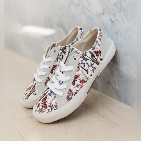 Inkkas new Monterey Lace Up floral boat sneaker 7 butterfly low top artist shoes - Picture 10 of 11
